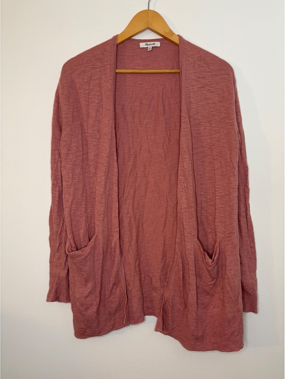 Madewell XXS Pink Long Sleeved Open Cardigan